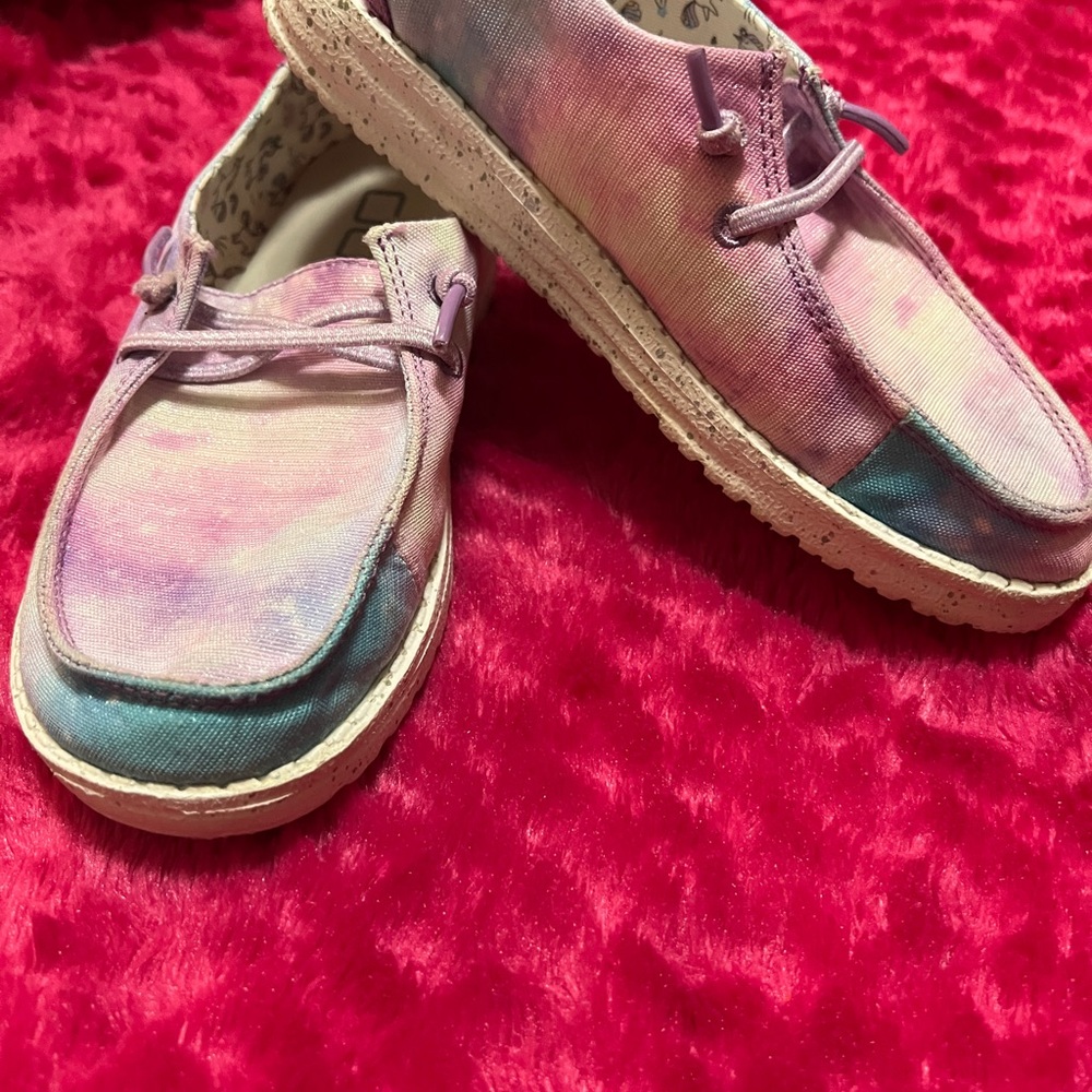 Hey Dude Unicorn Dreamer Colorful Tie-Dye Casual Shoes Wendy Youth US size 2